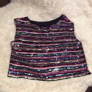Multicolor sequin top NWOT